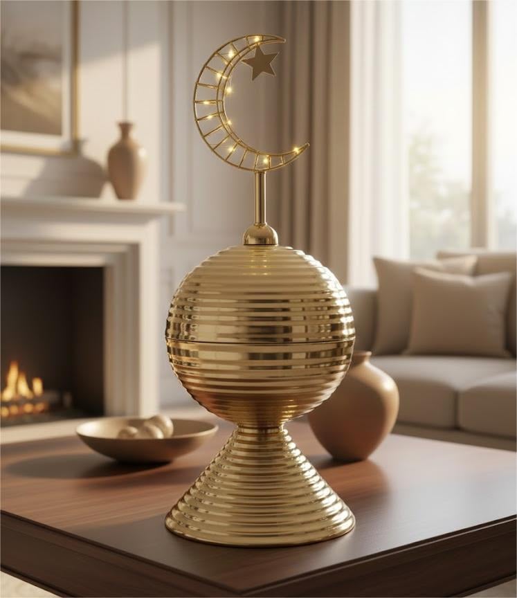 bonbonnière dorée  15 cm 